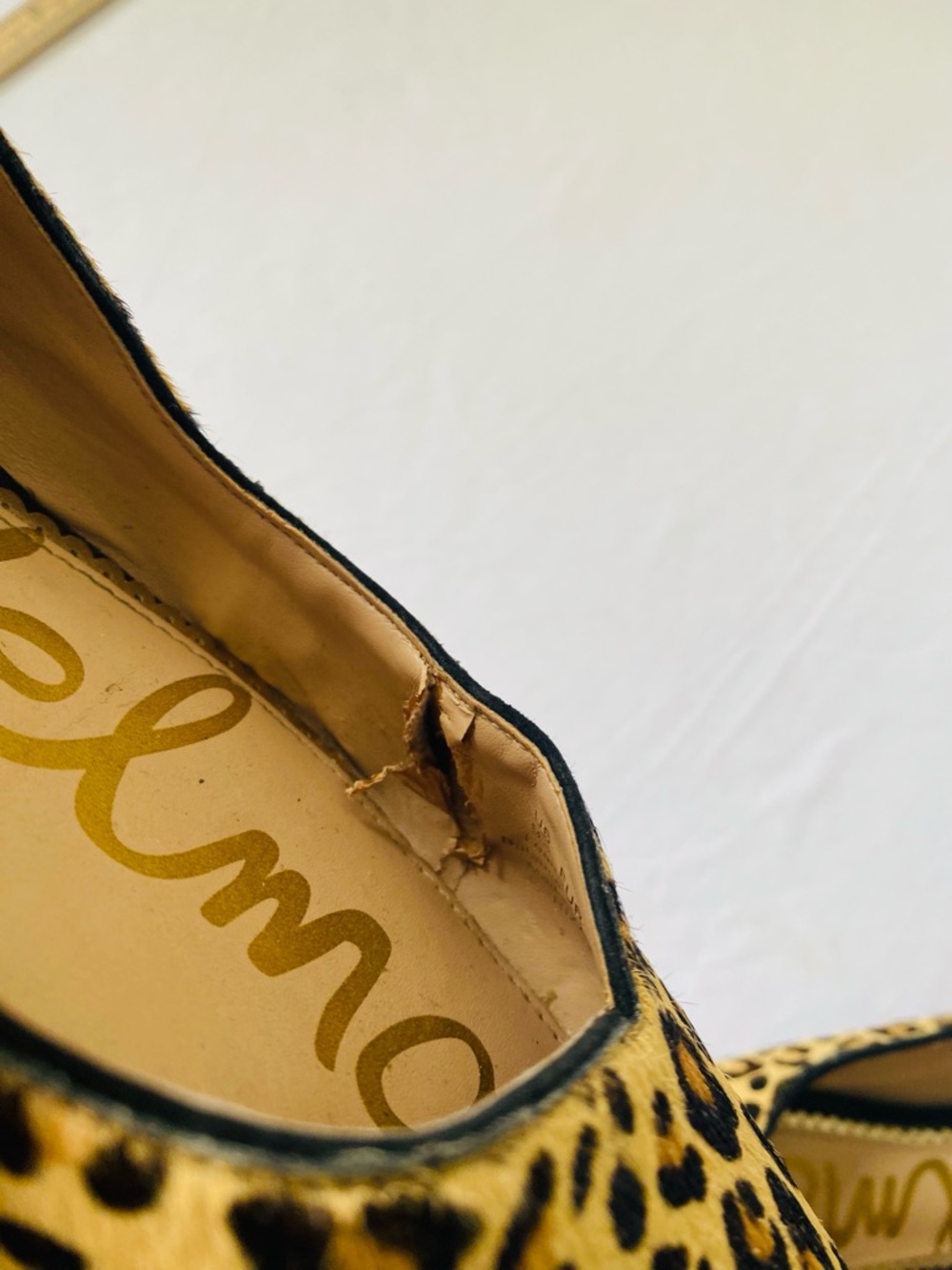 Sam Edelman Leopard-Print Pointed Toe Flats - Tan & Black Size 9.5 - Picture 10 of 12